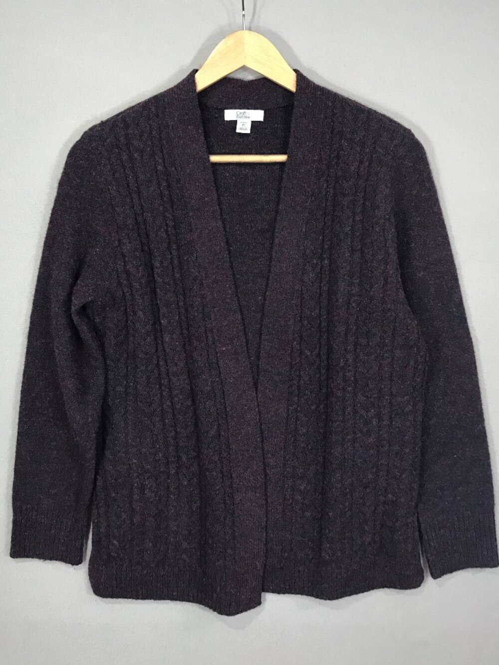 Croft & Barrow Sweater Women's Small Petites Red Burgundy Open Front Cardigan LS